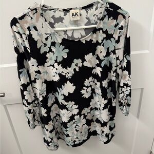 Women's Floral Print Top Anne Klein